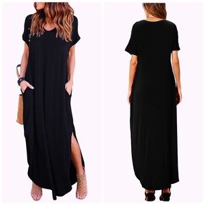 Black Loosely fitting dress with pockets